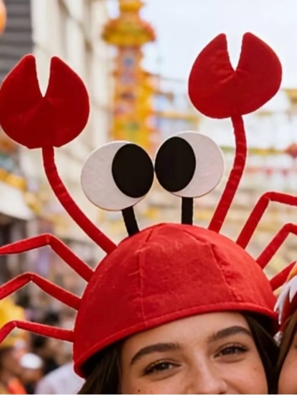 5 Red Crab Asjustable Hats - Cute Crab Caps